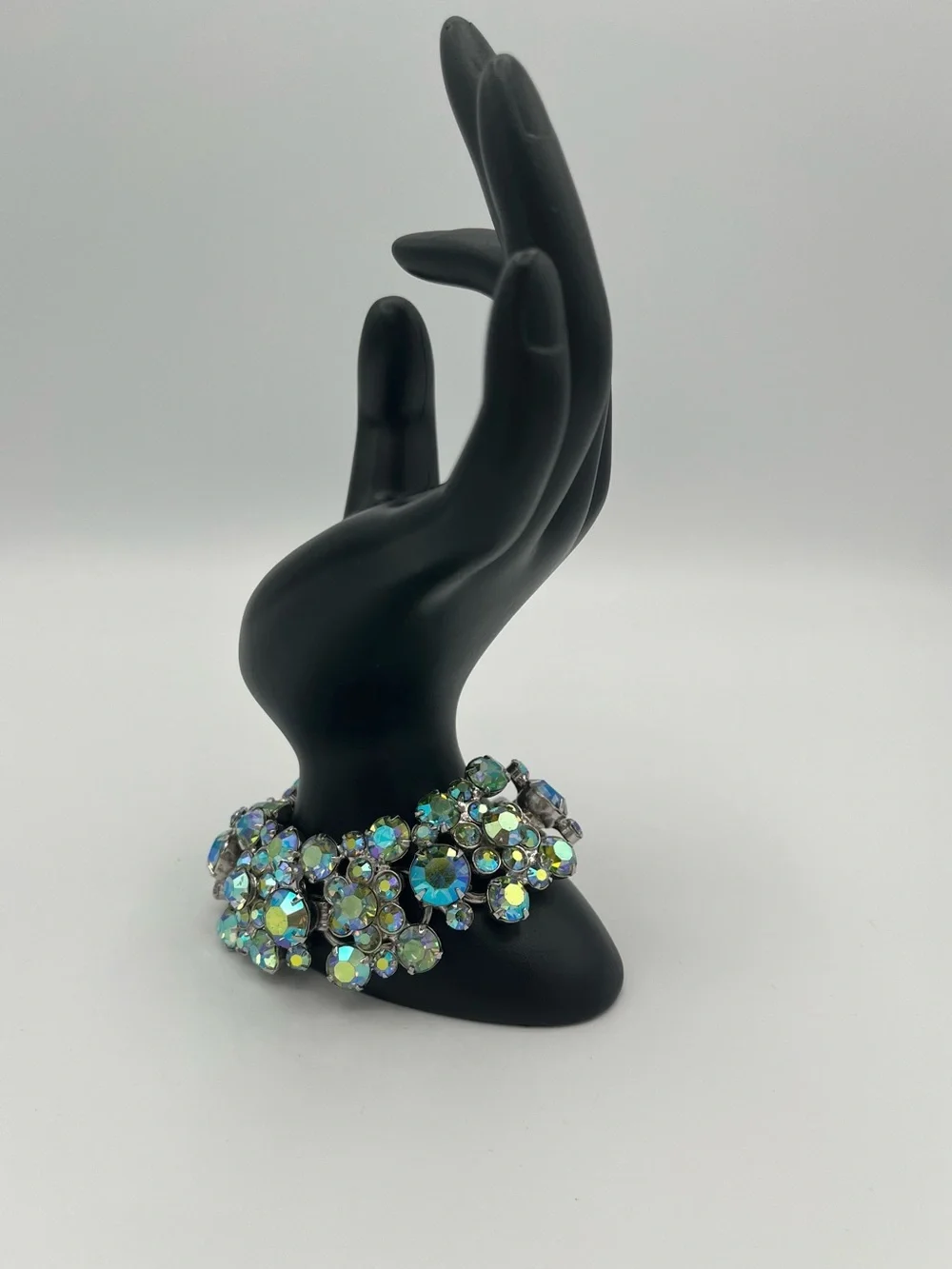Vintage 1960 Juliana DeLizza Elster Aurora Borealis Rhinestone Bracelet Verified